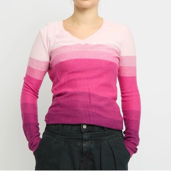 Tommy Hilfiger Women's Small Sweater Pink Ombre stripe - Picture 1 of 8